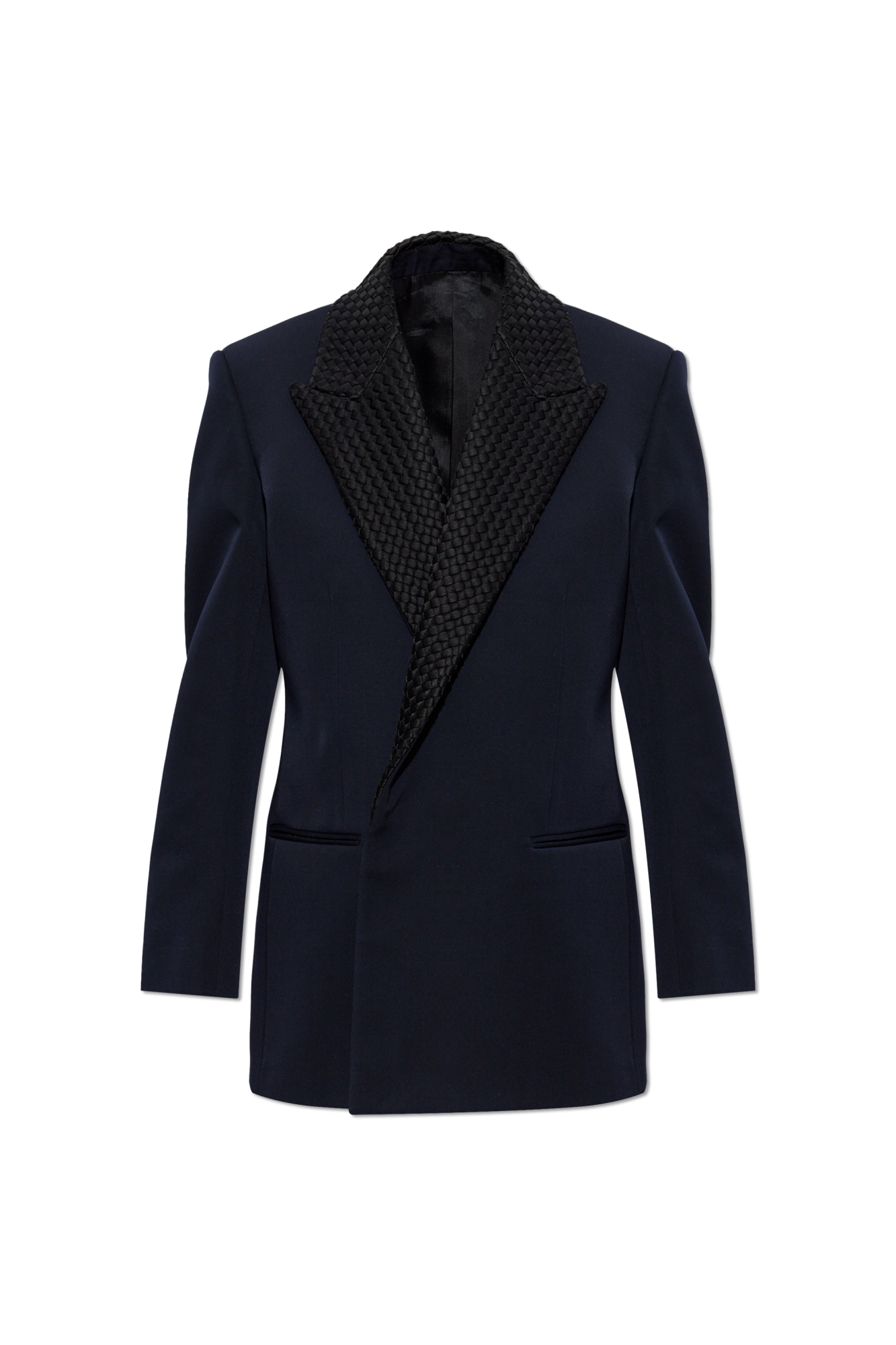 Black Double-breasted blazer with a single vent Bottega Veneta